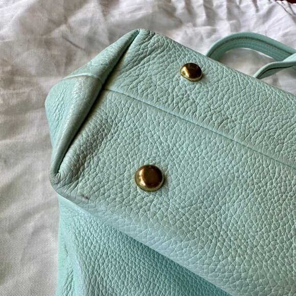 FRESHLY PICKED Original Leather Carryall Bag - Baby Blue - Great Condition - Picture 8 of 16